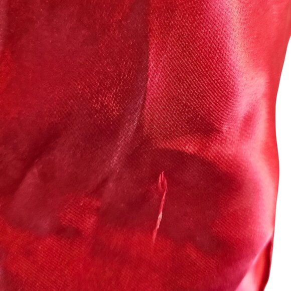 Silk & Satin Red Cowl Neck Slip Dress With Spaghetti Straps Womens - Picture 4 of 6